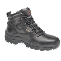 Waterproof Hiker Safety Boot with Padded Collar and Speed Lacing Black LH654SM