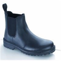 Dealer Pull-On Safety Work Boot in Black With Midsole