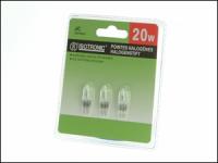 G4 Halogen Capsules 20 Watt 12 Volt  Pack 3