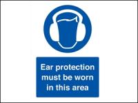 Ear protection must be worn PVC A5 Sign