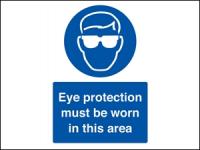 Eye protection must be worn PVC A4 Sign