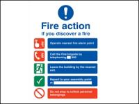 Fire action PVC A5 Sign