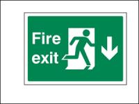 Fire Exit down PVC A4 Sign