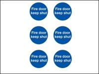 Fire Door Keep Shut 6 Pack Self Adhesive Vinyl A40 Sign