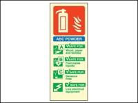 Photo Luminescent Fire Extinguisher Sign Dry Powder