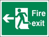 Fire Exit Left PVC A4 Sign