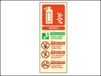 Photo Luminescent Fire Extinguisher Sign Water
