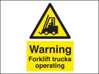 Warning forklift trucks operating PVC A4 Sign