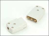 White 5 amp 3 Pin Plug & Socket