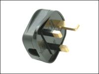 Black 13 amp Fused Heavy-Duty Rubber Plug