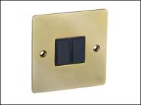 Mirror Brass 2 Gang 2 Way Switch