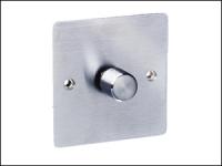 Brushed Chrome 1 Gang 2 Way Dimmer 250 Watt