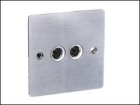Brushed Chrome TV/FM Outlet