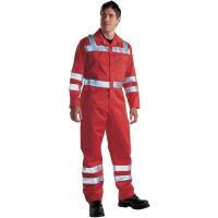 Firechief Pyrovatex Coverall with High Visibility Strips - Red