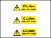 Caution Very hot water 3 pack Self Adhesive Vinyl A5 Sign