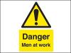 Danger Men at Work PVC A4 Sign