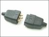 Rubber Plug & Socket 3 Pin - Black 10 Amp