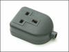 Black 13 amp 1 Gang Rubber Extension Sockets