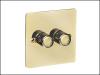 Mirror Brass 2 Gang 2 Way Dimmer 400 Watt