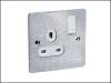 Brushed Chrome 1 Gang Switched Socket