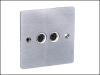 Brushed Chrome TV/FM Outlet
