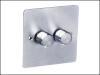 Brushed Chrome 2 Gang 2 Way Dimmer 400 Watt