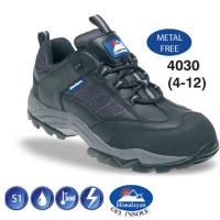 Black Leather/Nylon Non Metal Composite Safety Trainer S1 4030 